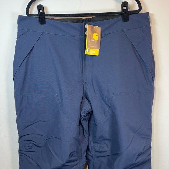 Carhartt Storm Defender Insulated Shoreline Pants Navy Blue Zip Leg NEW Sz Large - Picture 2 of 16